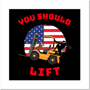 Forklift Ninja, You Should Lift GR Forklift Shirt Posters and Art